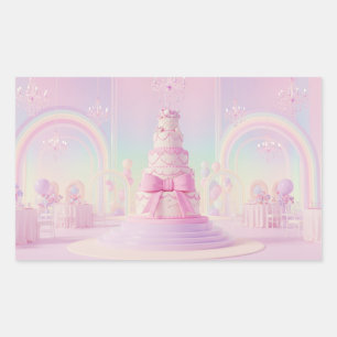 Whimsical Wedding Cake with Oversized Bow Sticker