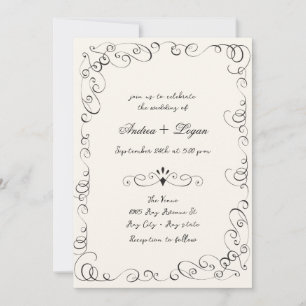 Whimsical Wedding Dinner Invitation