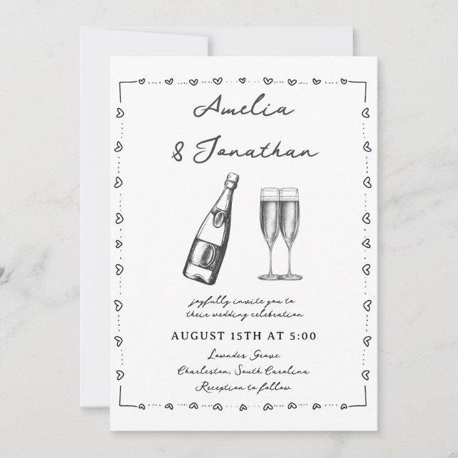 Whimsical Wedding Invitation (Front)