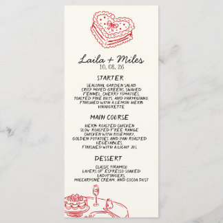 Whimsical Wedding Red Heat Wedding Menu