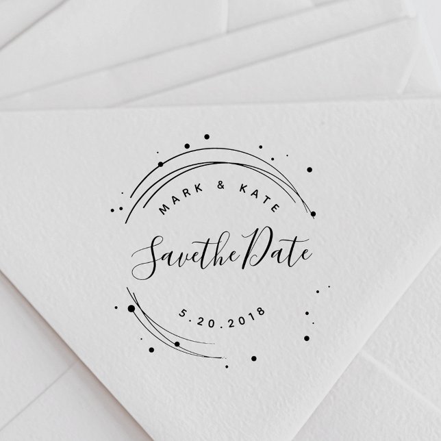 Whimsical Wedding Save the Date Rubber Stamp (Creator Uploaded)