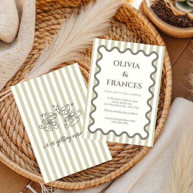 Whimsical Wedding Suite, Wavy Invitation (Creator Uploaded)