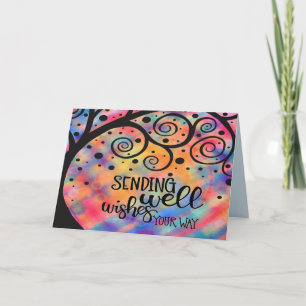 Whimsical Well Wishes Get Well Pretty Colourful Card
