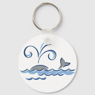 Whimsical Whale Melamine Plate Keychain