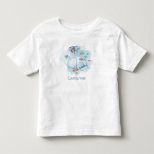 Whimsical Whale With Balloons and Fish Toddler T-shirt