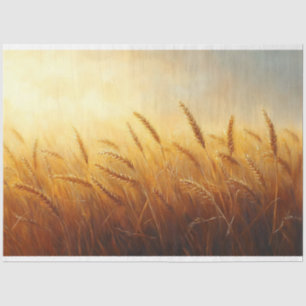 Whimsical Wheat Field Landscape Art Decoupage Tissue Paper