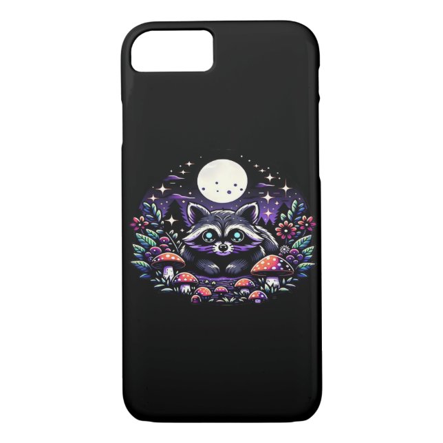 Whimsical Whimsigoth Raccoon Under Moonlight Vinta Case-Mate iPhone Case (Back)