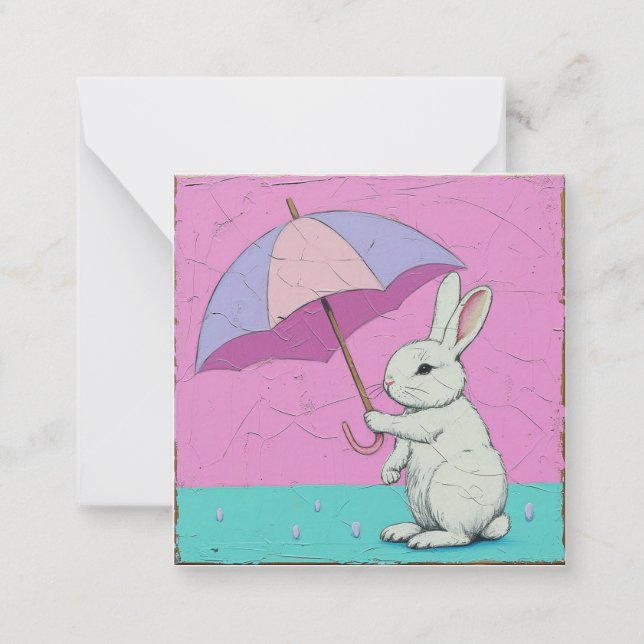 Whimsical Whispers: Share Dreams & Secrets Bunny Card (Front)