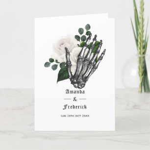 Whimsical White Floral Gothic Wedding Program