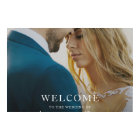 Whimsical White Modern Photo Wedding Welcome