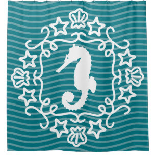 Whimsical White Seahorse Nautical Ocean