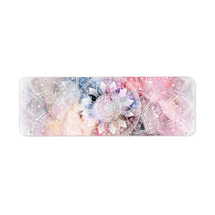 Whimsical white watercolor mandala design