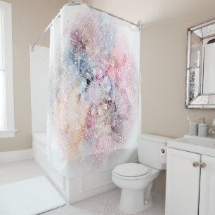 Whimsical white watercolor mandala design