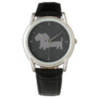 Whimsical Wiener Dog Watch - Unisex Grey Dachshund