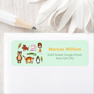 Whimsical Wild Safari Baby Shower Return Address
