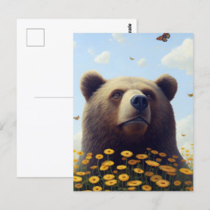 Whimsical Wilderness: The Bear’s Dreamy Dance with Postcard