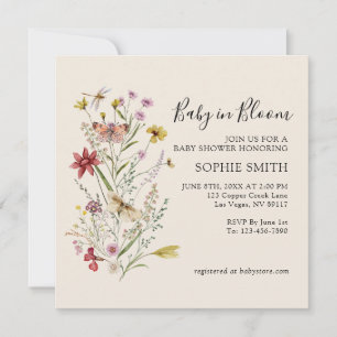 Whimsical Wildflower Baby In Bloom Invitation