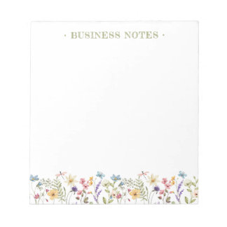 Whimsical Wildflower Bloom Colorful Spring Notepad