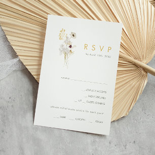 Whimsical Wildflower Bouquet Menu Choice RSVP Card