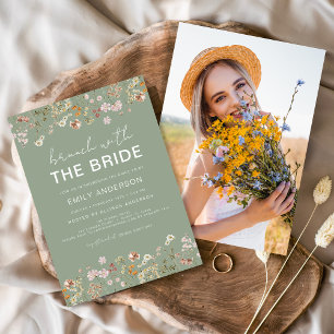 Whimsical Wildflower Bridal Shower Brunch Photo Invitation