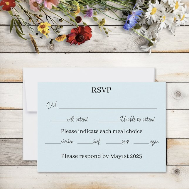 Whimsical Wildflower Butterfly Mushroom Wedding RSVP Card (Creator Uploaded)