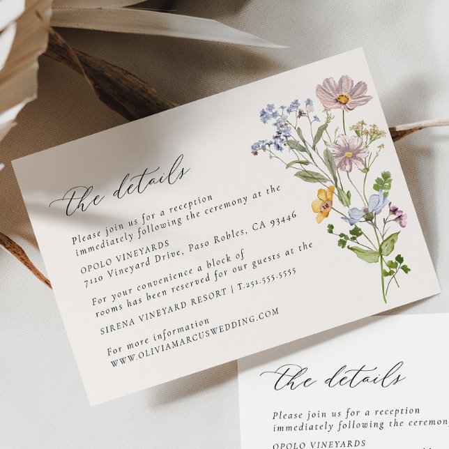 Whimsical Wildflower Details Enclosure Card (Details Card)