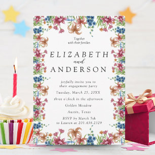 Whimsical Wildflower Engagement Party Invitation