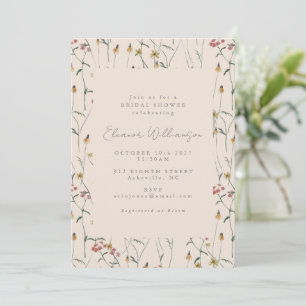 Whimsical Wildflower Floral Boho Bridal Shower Invitation