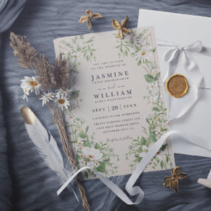 Whimsical Wildflower Garden Rustic Elegant Wedding Invitation