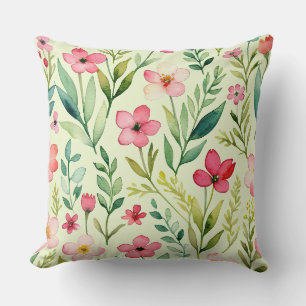 Whimsical Wildflower Garden Throw Pillow