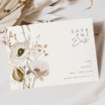 Whimsical Wildflower | Ivory Horizontal Save The Date<br><div class="desc">This Whimsical Wildflower | Ivory horizontal save the date is perfect for your simple, elegant boho wedding. The minimalist watercolor wildflowers will help bring your vision to life! The design of pretty white and gold flowers, with touches of purple and yellow, is sure to complete your minimal fall floral wedding...</div>