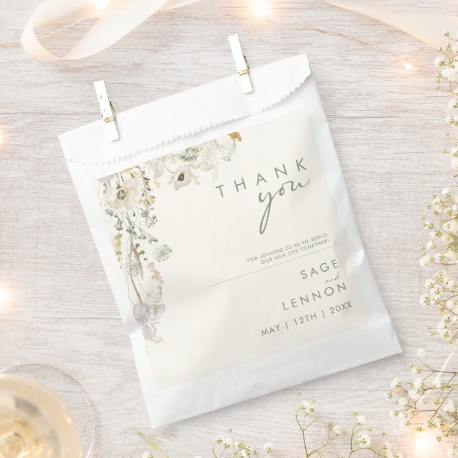 Whimsical Wildflower | Ivory Meadow Favour Bag (Clipped)