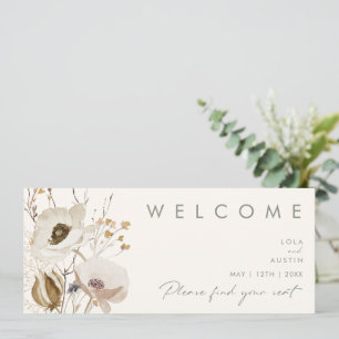 Whimsical Wildflower Ivory Seating Chart Header