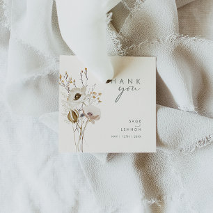 Whimsical Wildflower Ivory Thank You Favour Tags