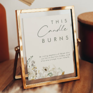 Whimsical Wildflower Ivory This Candle Burns Poster