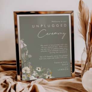 Whimsical Wildflower Ivory Unplugged Ceremony Po Poster