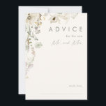 Whimsical Wildflower | Ivory Wedding Advice Card<br><div class="desc">This Whimsical Wildflower | Ivory wedding advice card is perfect for your simple, elegant boho wedding. The modern rustic greenery accompanied by the minimalist watercolor wildflowers will help bring your vision to life! This design of pretty gold flowers, touches of bohemian sage green and purple is sure to complete your...</div>