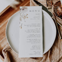 Whimsical Wildflower | Ivory Wedding Dinner Menu