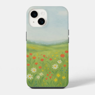 Whimsical Wildflower Meadow Landscape iPhone 14 Case