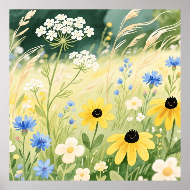 Whimsical Wildflower Meadow  Poster (Front)