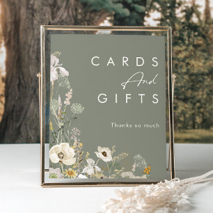 Whimsical Wildflower Meadow Sage Cards and Gifts Poster