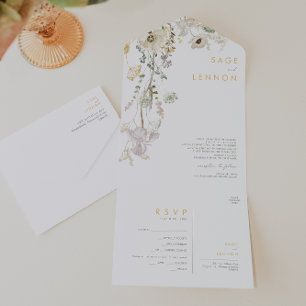 Whimsical Wildflower Meadow Seal And Send All In One Invitation