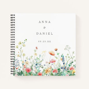 Whimsical Wildflower Meadow Wedding Guest Book