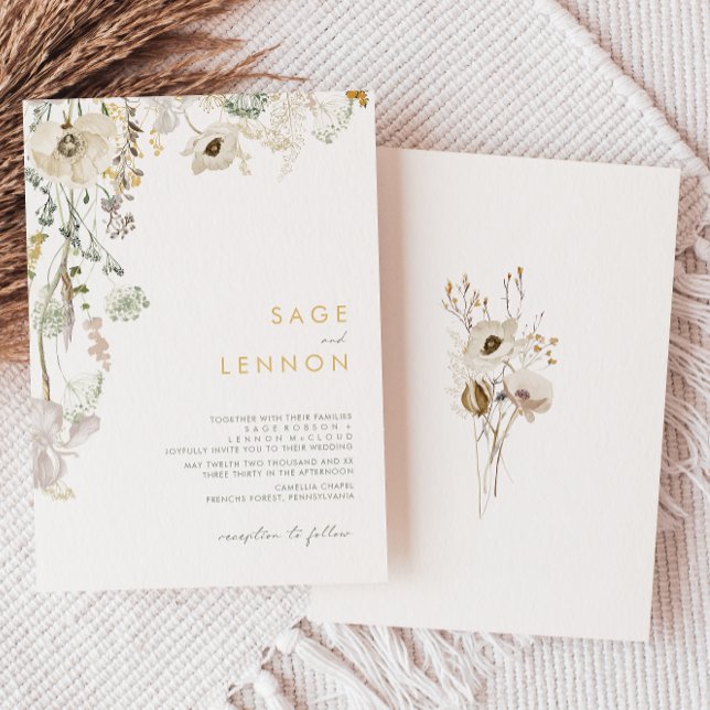 Whimsical Wildflower Meadow Wedding Invitation (Creator Uploaded)