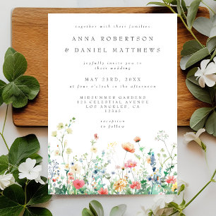 Whimsical Wildflower Meadow Wedding Invitation