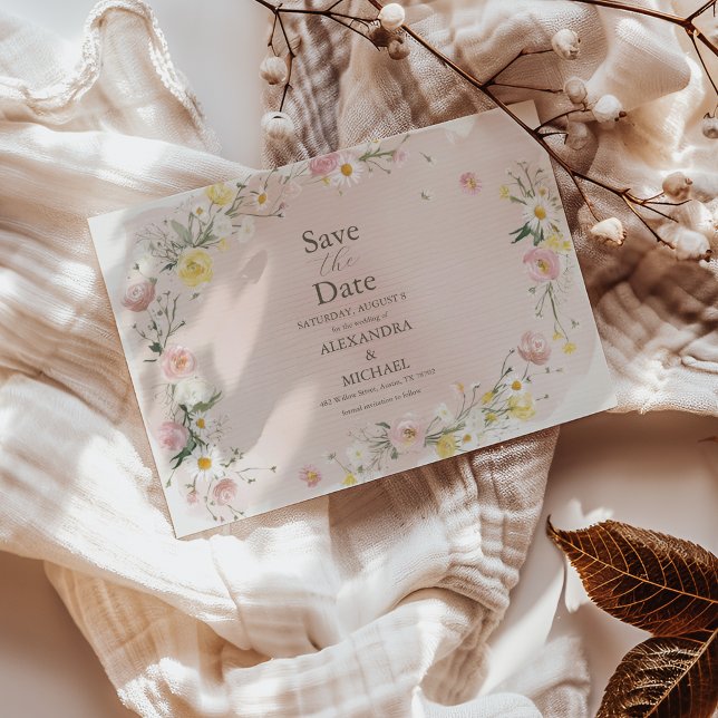 Whimsical Wildflower Meadow Wedding Save The Date (Creator Uploaded)
