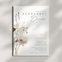 Whimsical Wildflower Rehearsal Dinner Invitation