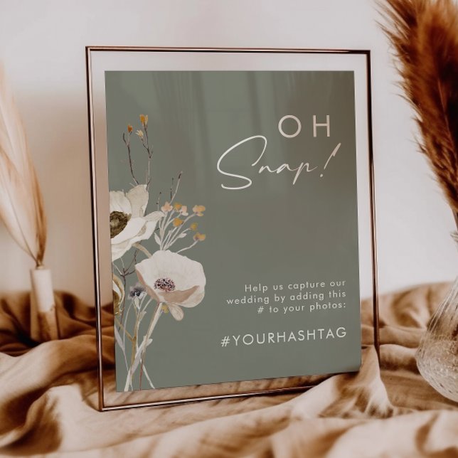 Whimsical Wildflower Sage Oh Snap Hashtag Poster (Creator Uploaded)