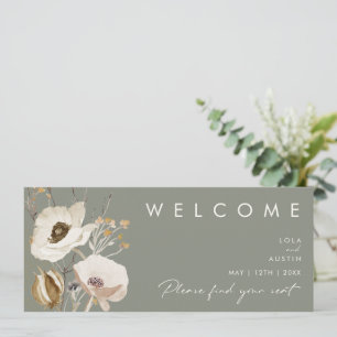 Whimsical Wildflower   Sage Seating Chart Header