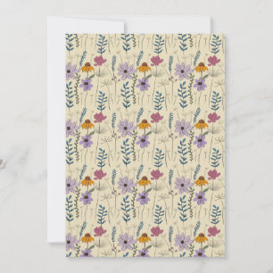 Whimsical Wildflower Seamless Pattern Invitation